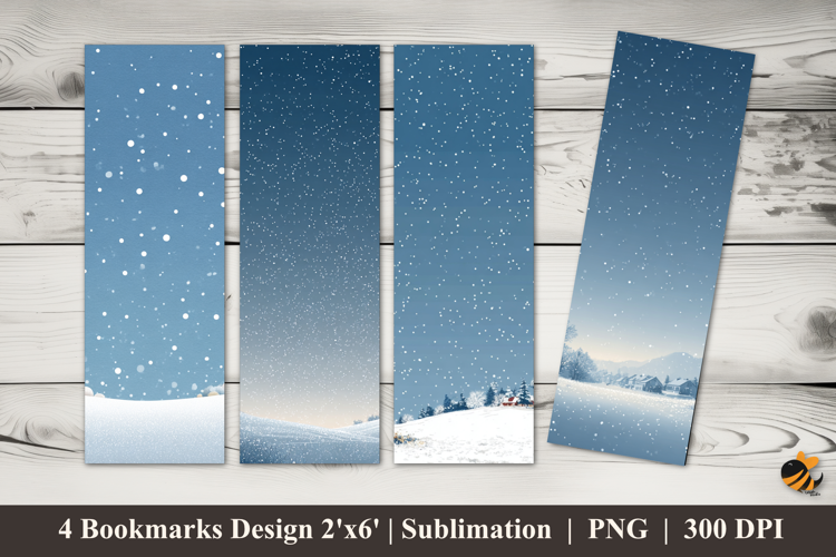 Snowfall Bookmarks Sublimation Design