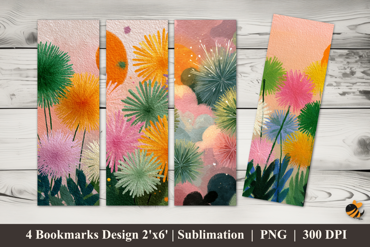 Blooming Flower Bookmarks Sublimation Design