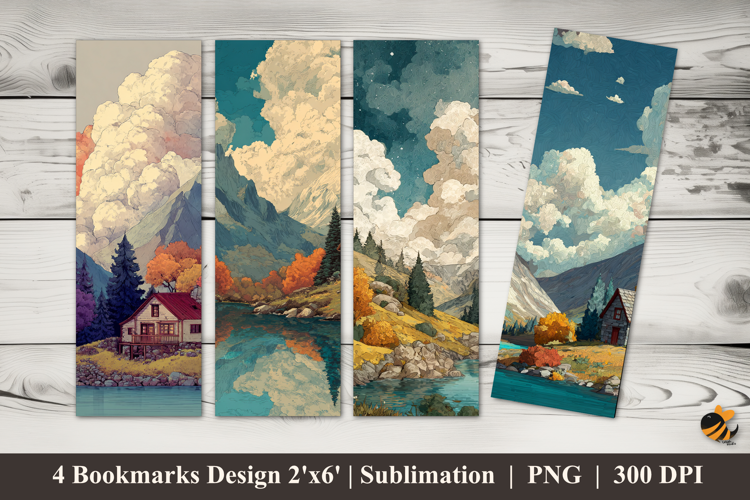 Rural View Bookmarks Sublimation Design
