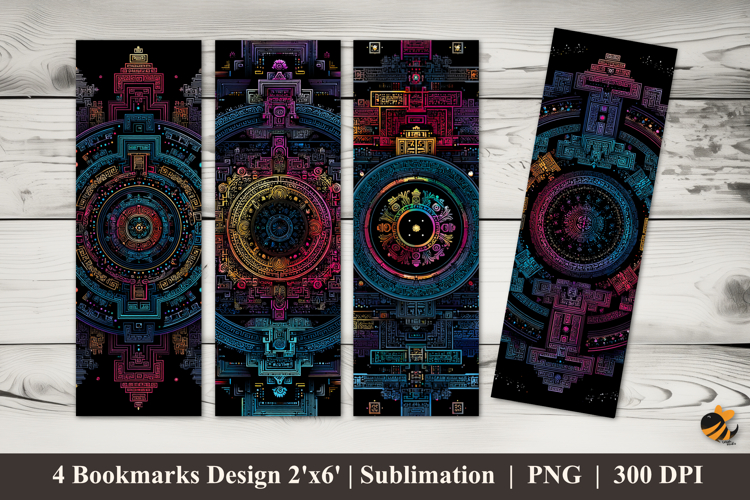 Mandala Fractal Bookmarks Sublimation Design