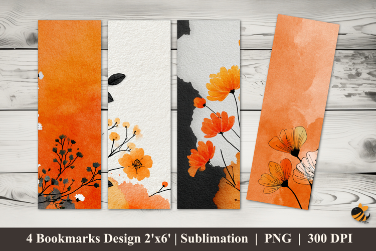 Minimalist Orange Bookmarks Sublimation Design