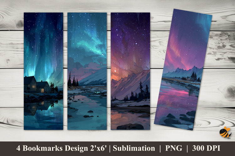 Night Sky Scene Bookmarks Sublimation Design
