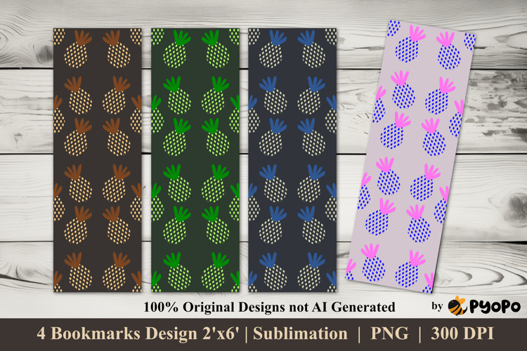 Pineapple Parade Bookmarks Sublimation Design