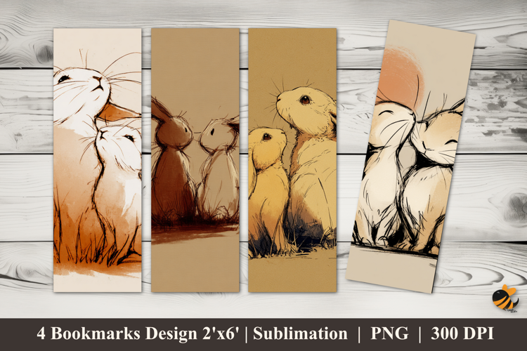 Love Bunny Bookmarks Sublimation Design