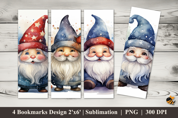 Cheerful Gnome Bookmarks Sublimation Design