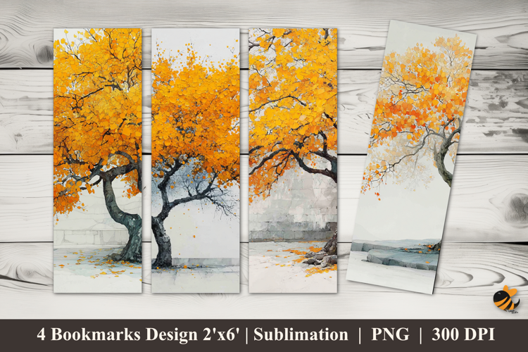 Yellow Tree Bookmarks Sublimation Design