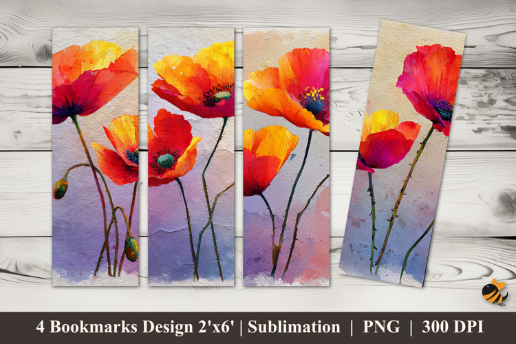 Artistic Flowers Bookmarks Sublimation Design