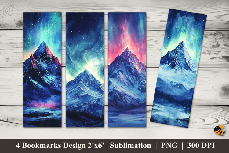 Shiny Mountain Bookmarks Sublimation Design