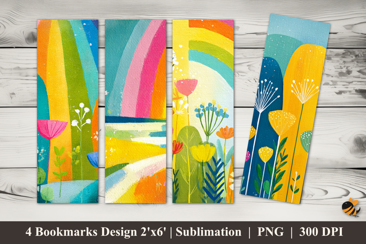 Rainbow Colors Bookmarks Sublimation Design