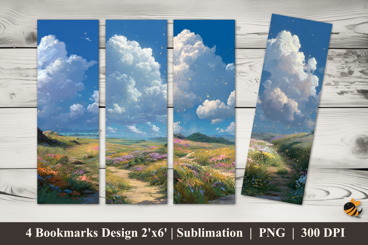 Flower Hill Bookmarks Sublimation Design