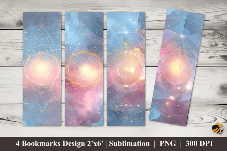 Gold Geometric Bookmarks Sublimation Design