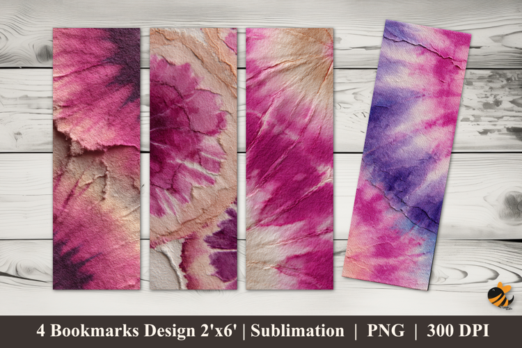 Soft Spiral Tie-Dye Bookmarks Sublimation Design