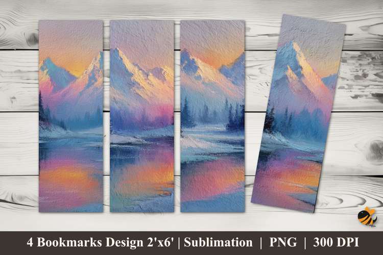 Winter Lake Bookmarks Sublimation Design