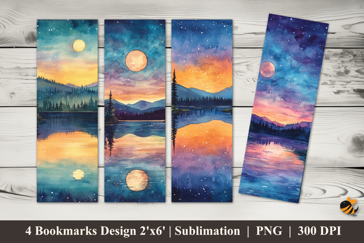 Calm Lake Bookmarks Sublimation Design