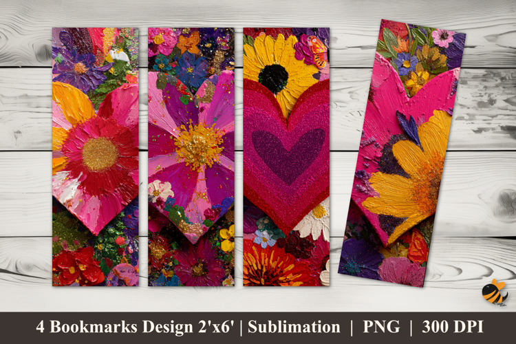 Flowers of Love Bookmarks Sublimation Design