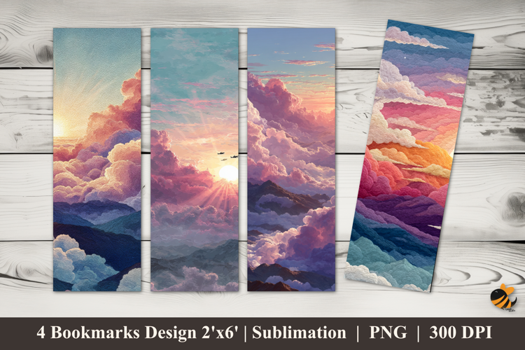 Twilight Clouds Bookmarks Sublimation Design