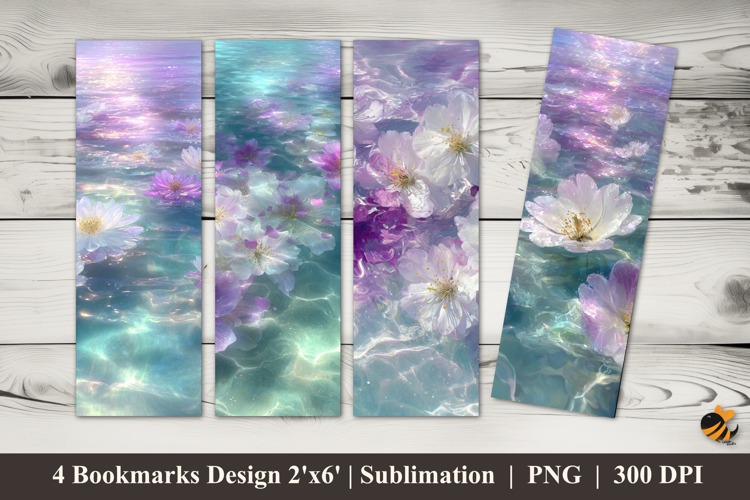 Water Flower Bookmarks Sublimation Design