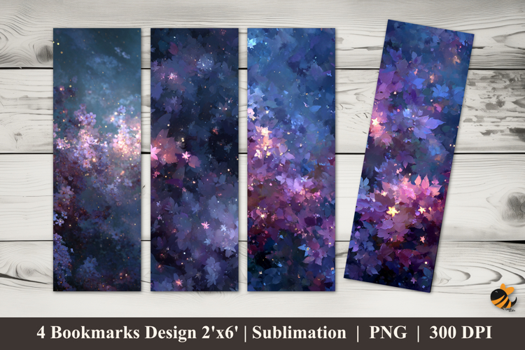 Purple Abstract Bookmarks Sublimation Design