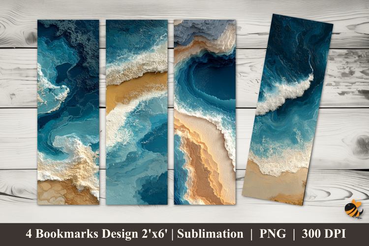 Sea Waves Bookmarks Sublimation Design