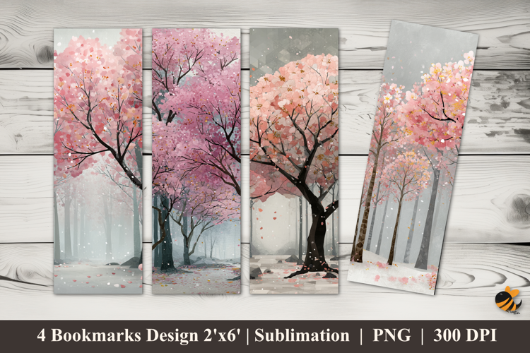 Sakura Forest Bookmarks Sublimation Design