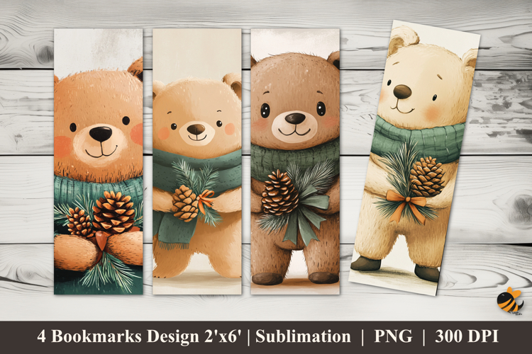 Graceful Bear Bookmarks Sublimation Design
