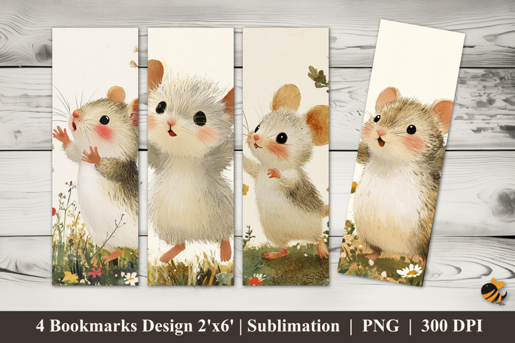 Dancing Mouse Bookmarks Sublimation Design