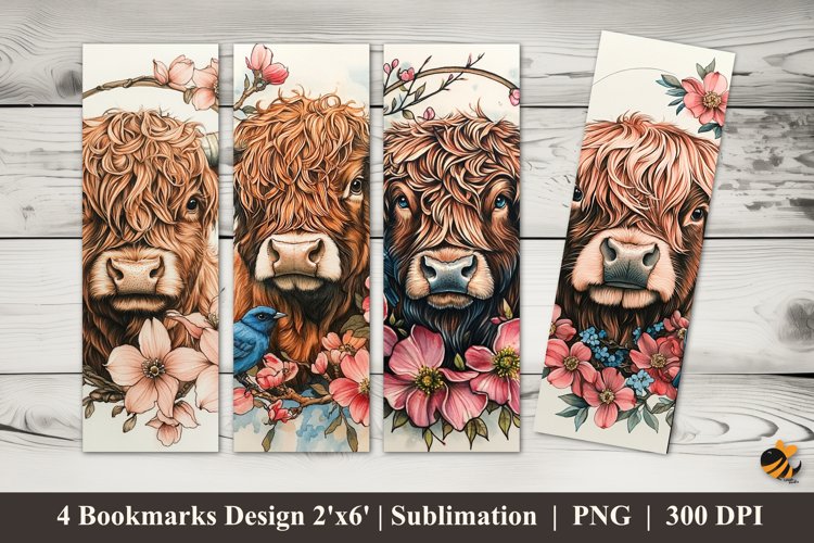 Traditional Cow Bookmarks Sublimation Design example image 1