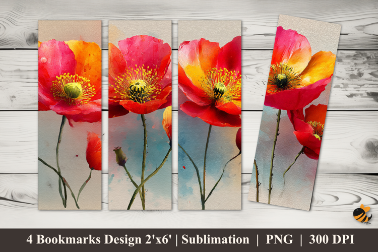 Single Small Flower Bookmarks Sublimation Design
