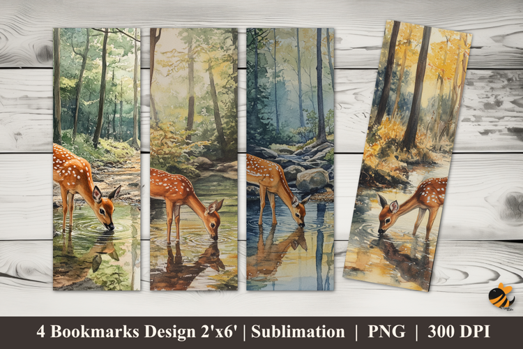 Wild Deer Bookmarks Sublimation Design