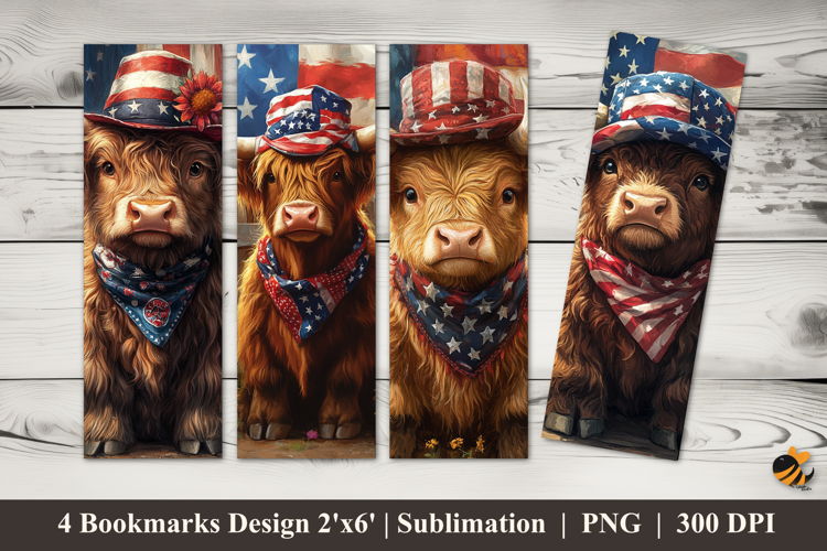 Highland Brown Cow Bookmarks Sublimation Design