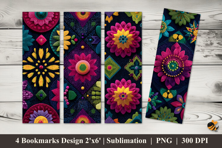 Antique Pattern Bookmarks Sublimation Design example image 1