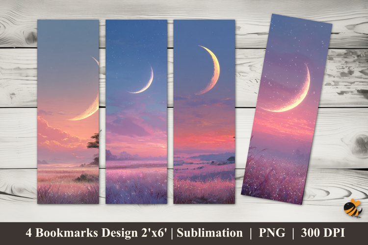 Ring Moon Bookmarks Sublimation Design