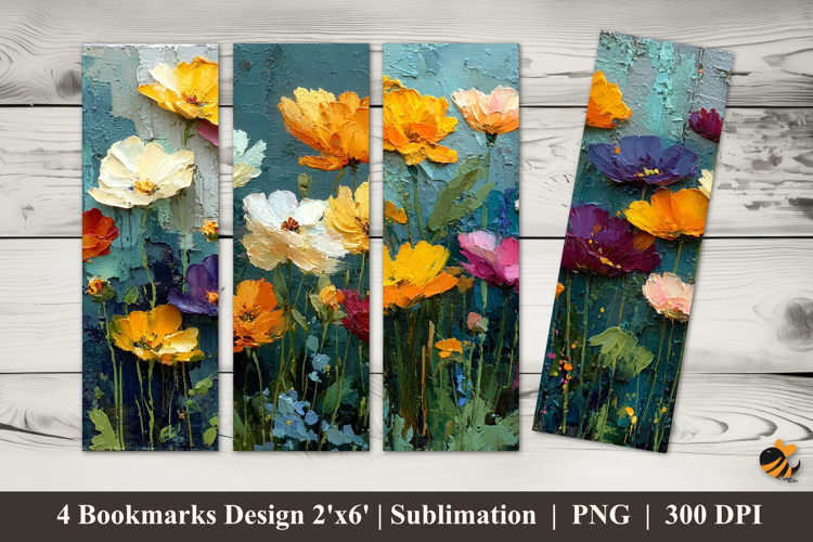 Watercolor Floral Art Bookmarks Sublimation Design