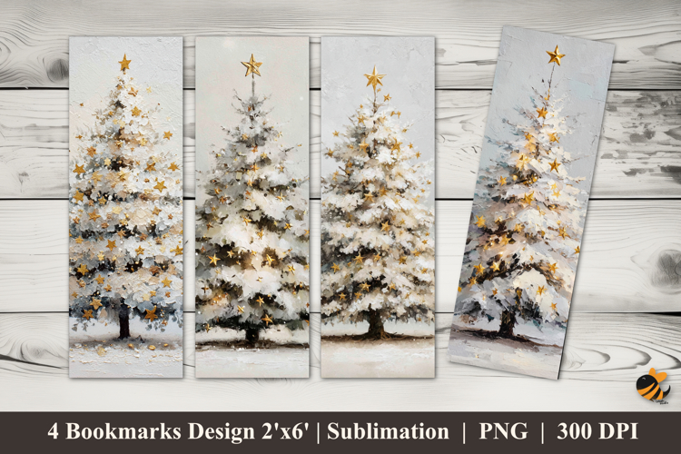 Snow Tree Bookmarks Sublimation Design example image 1