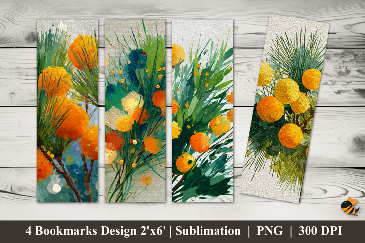 Natural Pine Bouquet Bookmarks Sublimation Design