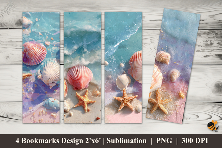Beach Accessories Bookmarks Sublimation Design