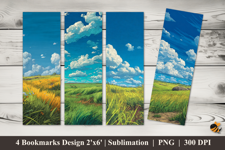 Vibrant Grass Bookmarks Sublimation Design