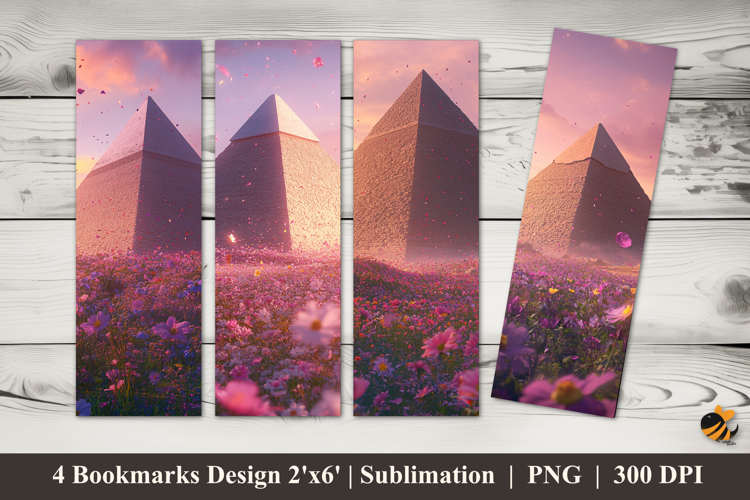 Flower Pyramid Bookmarks Sublimation Design
