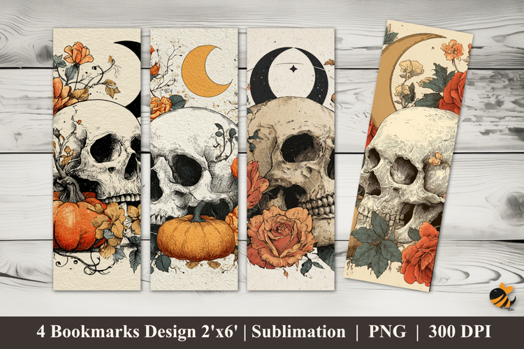 Fallen Skull Bookmarks Sublimation Design