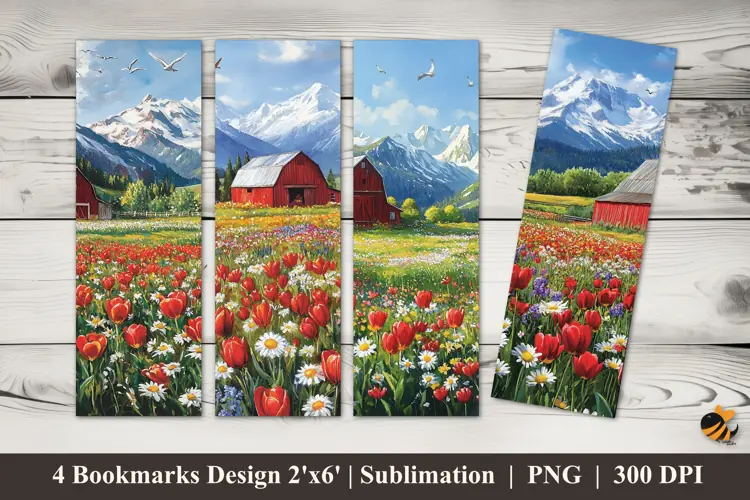 Flower of Coolness Bookmarks Sublimation Design