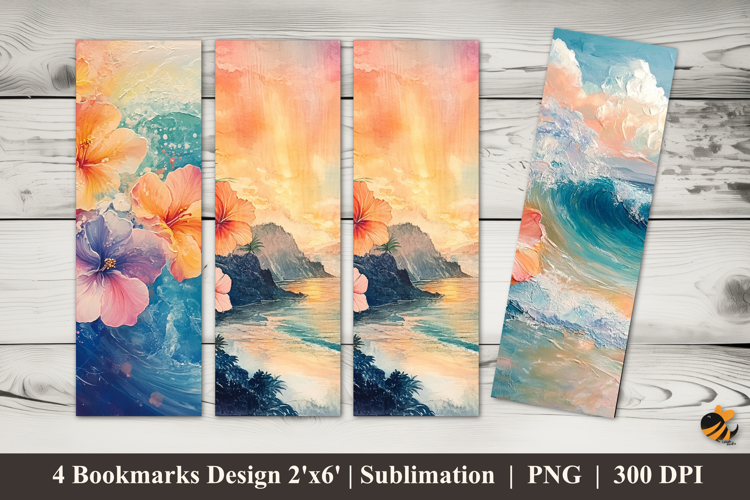 Sea Flower Bookmarks Sublimation Design