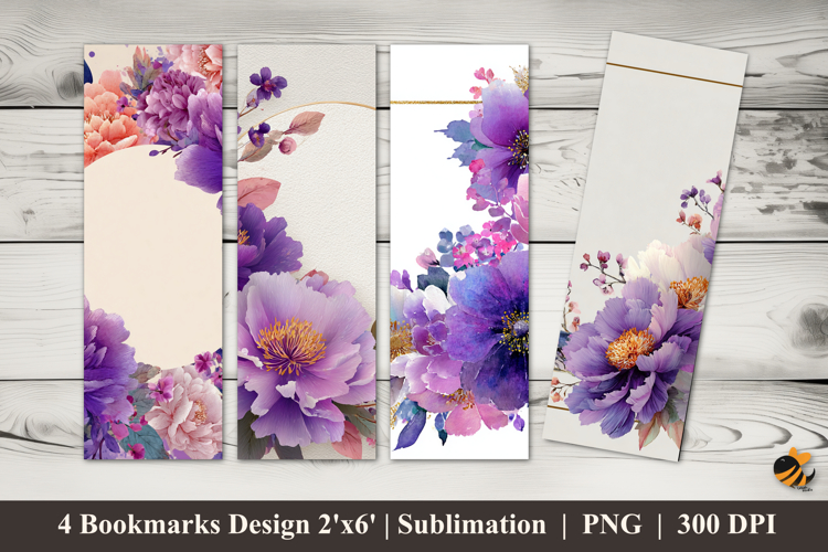 Flower Decoration Frame Bookmarks Sublimation Design