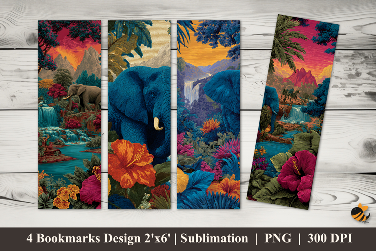 Neon Jungle Bookmarks Sublimation Design