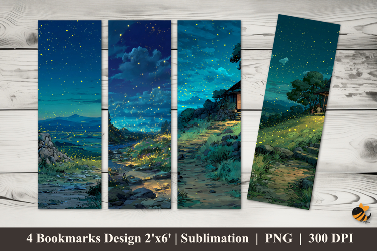 Night Hill Bookmarks Sublimation Design