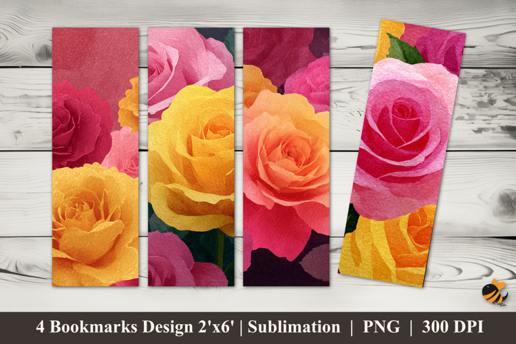 Pink and Yellow Bookmarks Sublimation Design