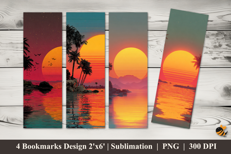 Tranquil Sunset Bookmarks Sublimation Design