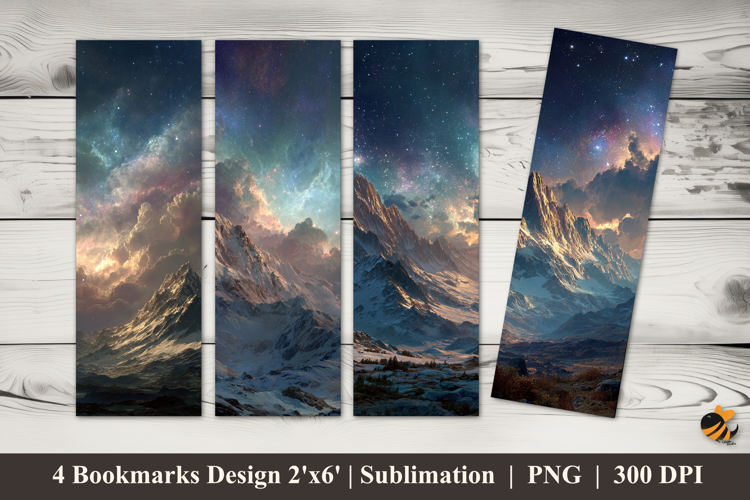 Glowing Winter Bookmarks Sublimation Design