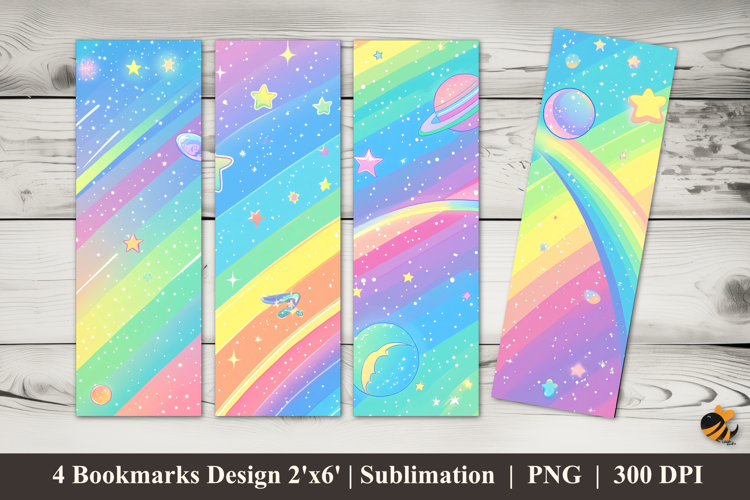 Rainbow Colorful Bookmarks Sublimation Design