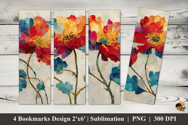 Flower Arrangements Bookmarks Sublimation Design
