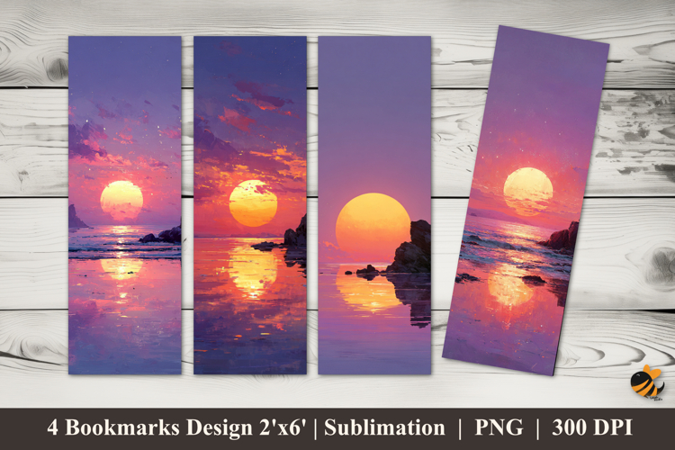 Ocean Sunrise Bookmarks Sublimation Design